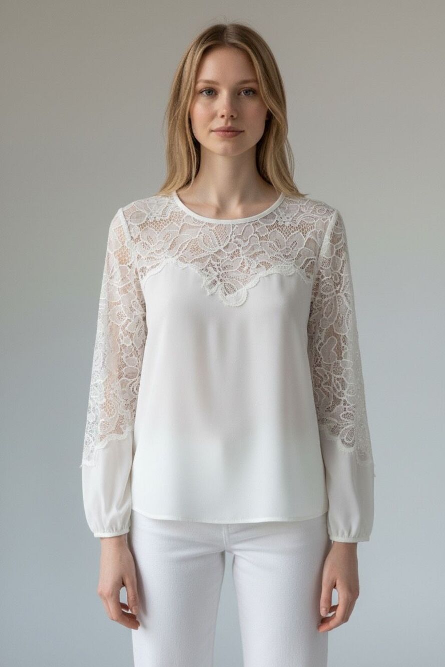 Generation Love Adele Lace Combo Top in White NWT Size XS